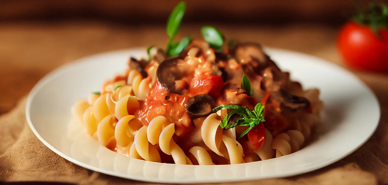 Vegane Bolognese mit Kichererbsen Fusilli