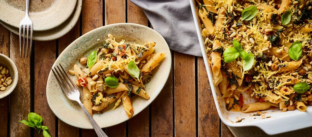 Veganer und gesunder Nudelauflauf