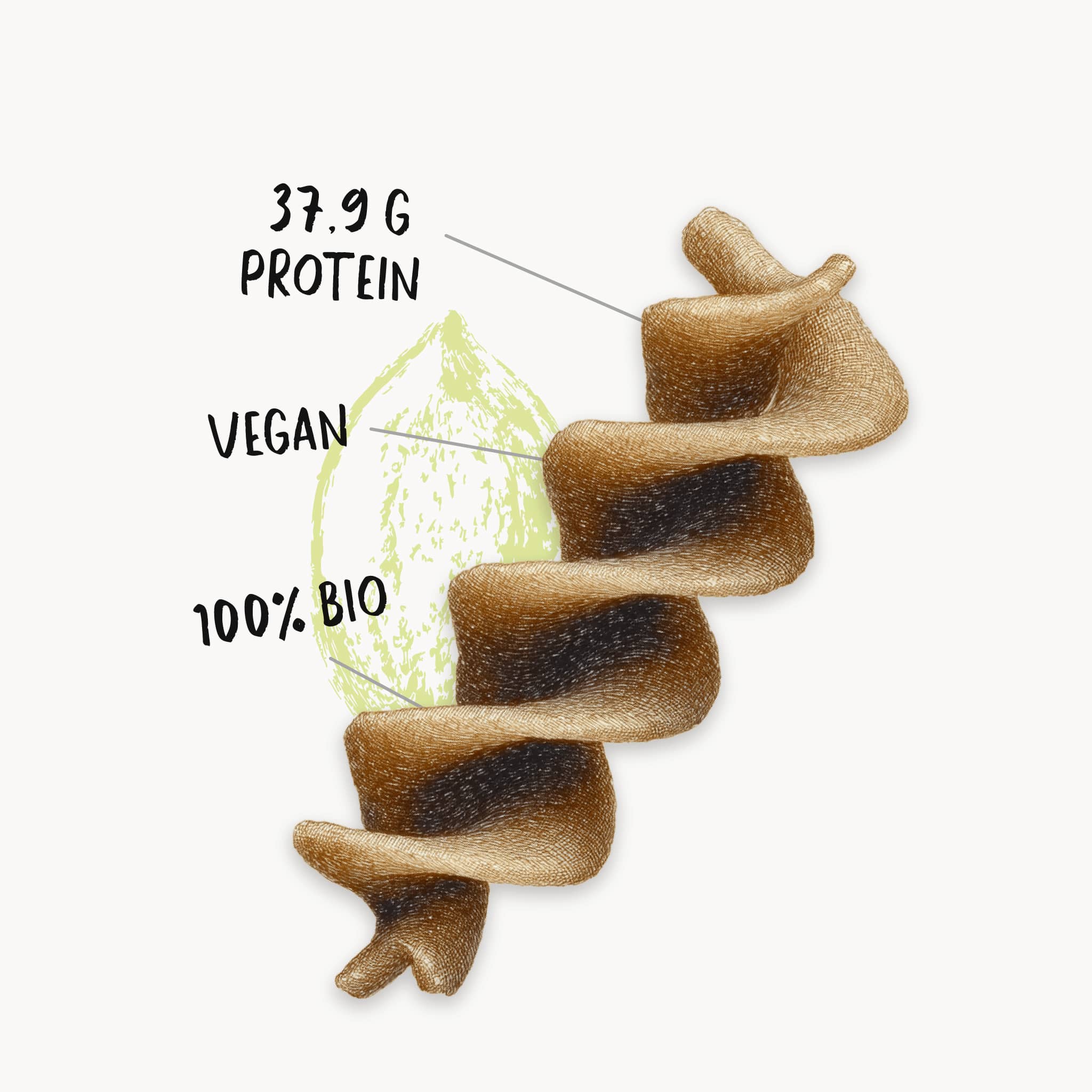 Bio Kürbiskern Fusilli – nussige Kürbis Pasta mit 37,9 g Protein