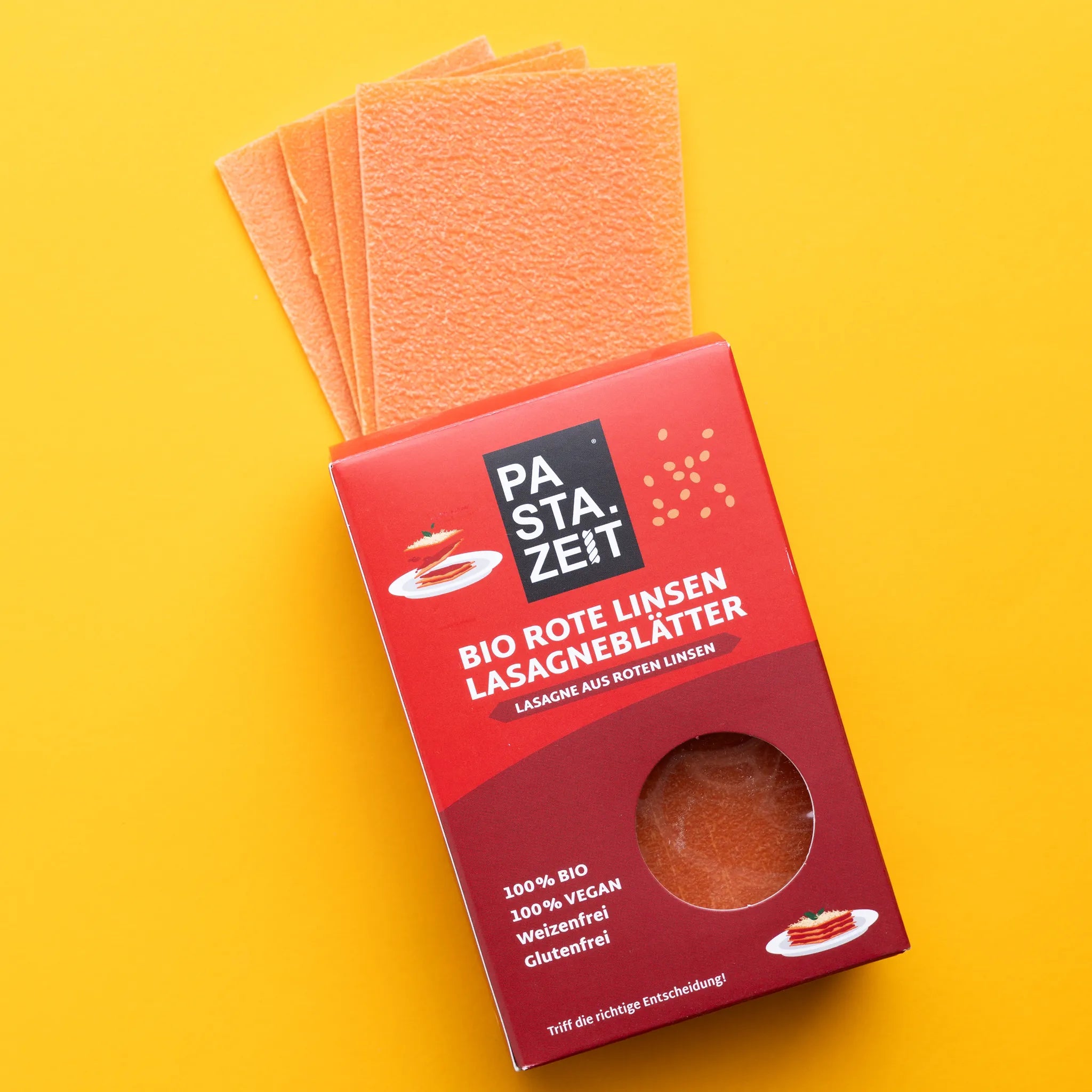 Bio Rote Linsen Lasagneblätter - vegan & 100% Bio Pasta