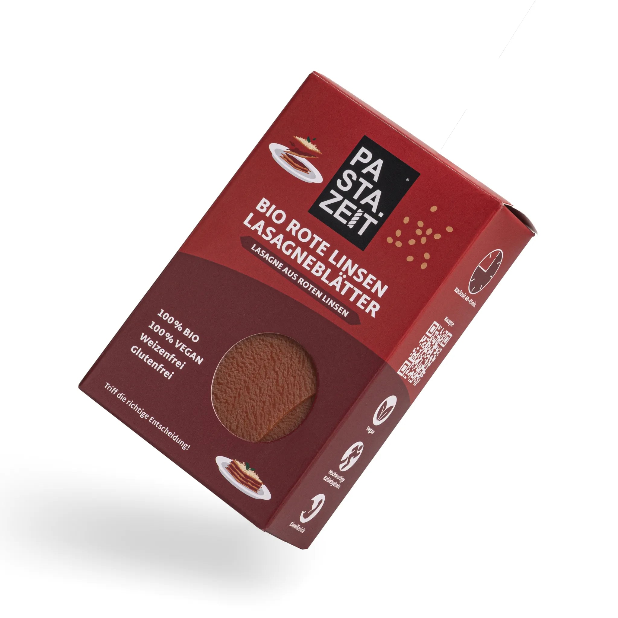 Bio Rote Linsen Lasagneblätter - vegan & 100% Bio Pasta