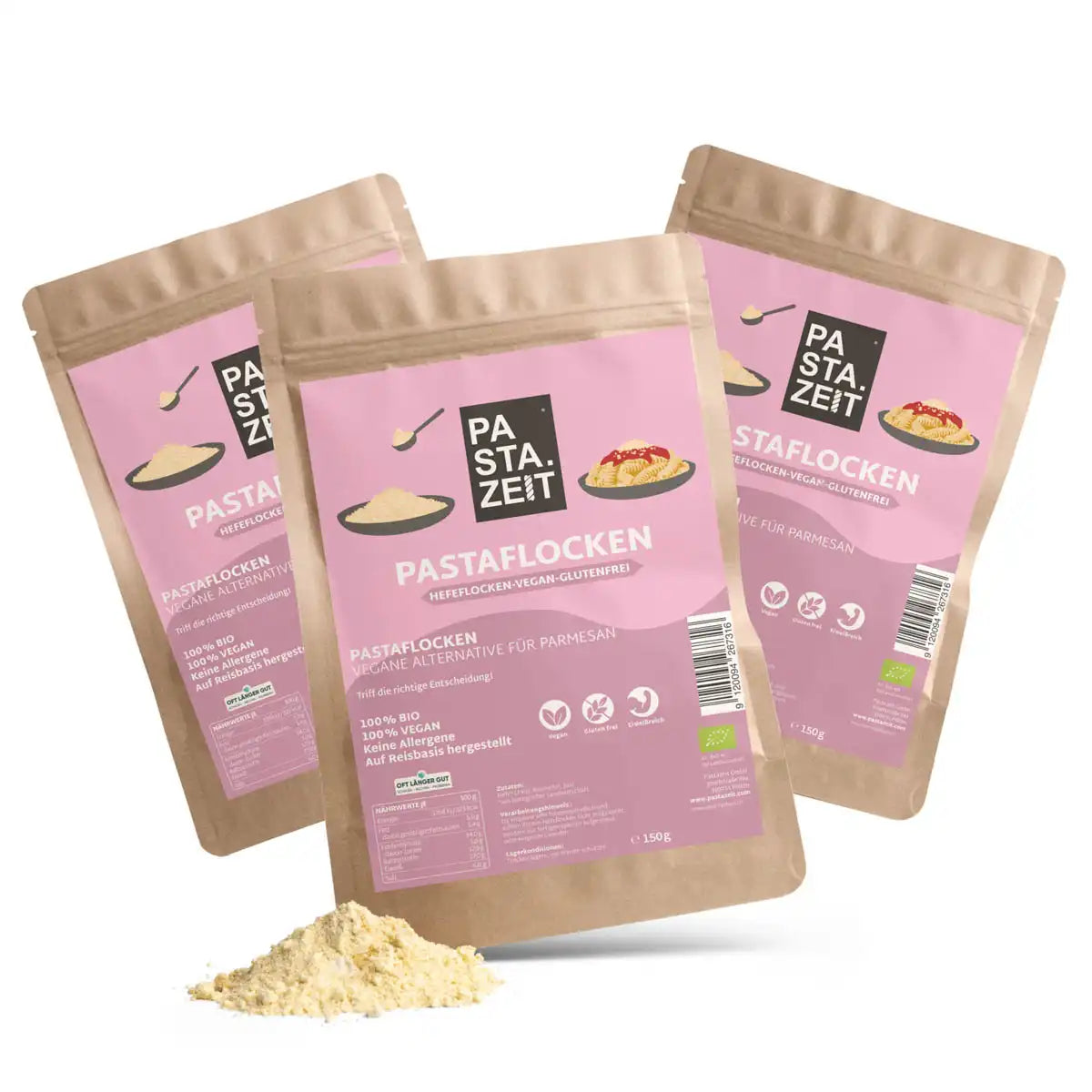 3er Packung Vegane und Glutenfreie Hefeflocken