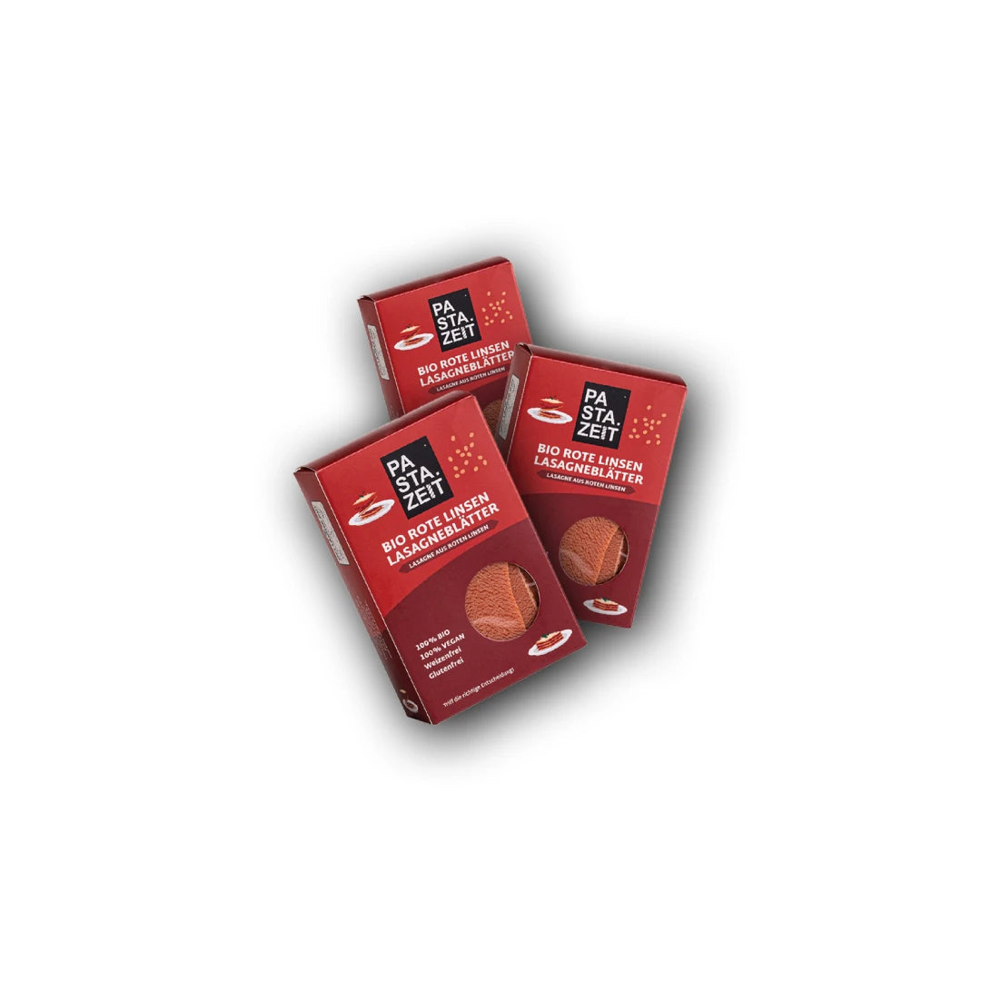 3er Packung BIO Rote Linsen Lasagneblätter