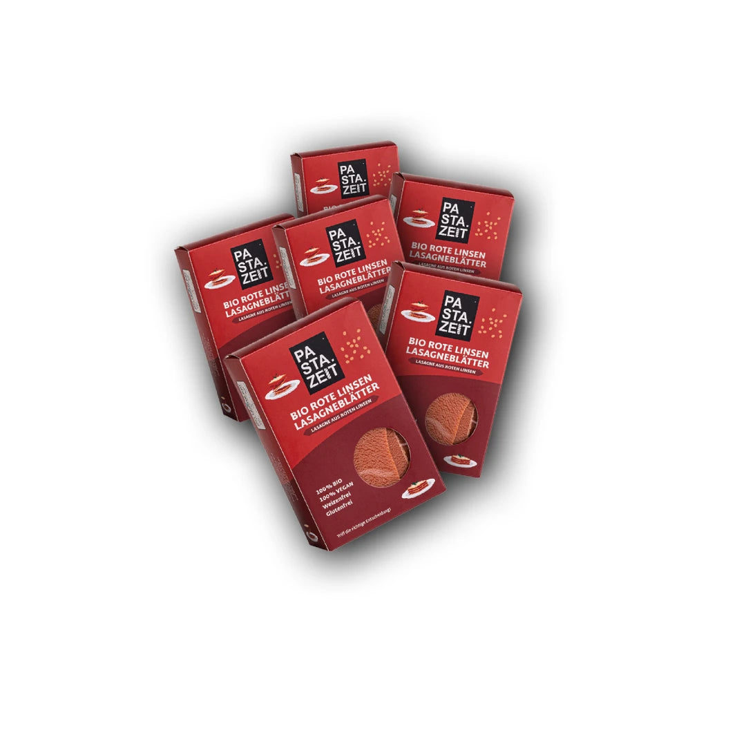 6er Packung BIO Rote Linsen Lasagneblätter